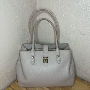 Furla Joann Pebbled Leather Tote Bag - Pink/Beige